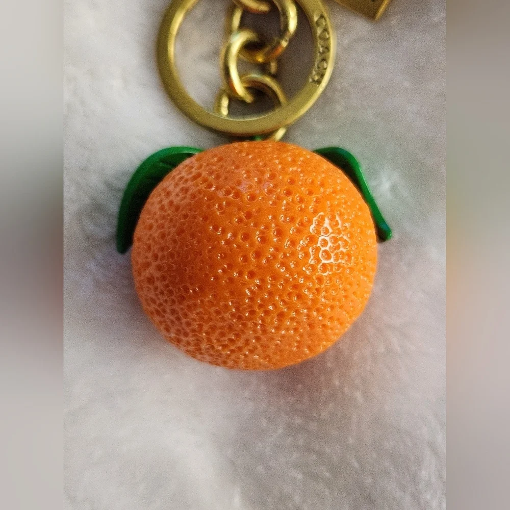 Luxury Orange Fruit Keychain Accessory Designer Inspired Bag Charm